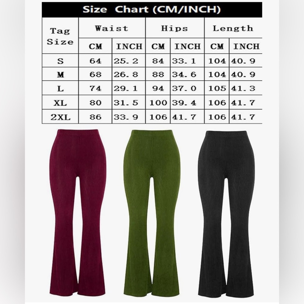 Groovy✌️High-Waisted Green Velvet Flare Stretchy Pants - Picture 3 of 8